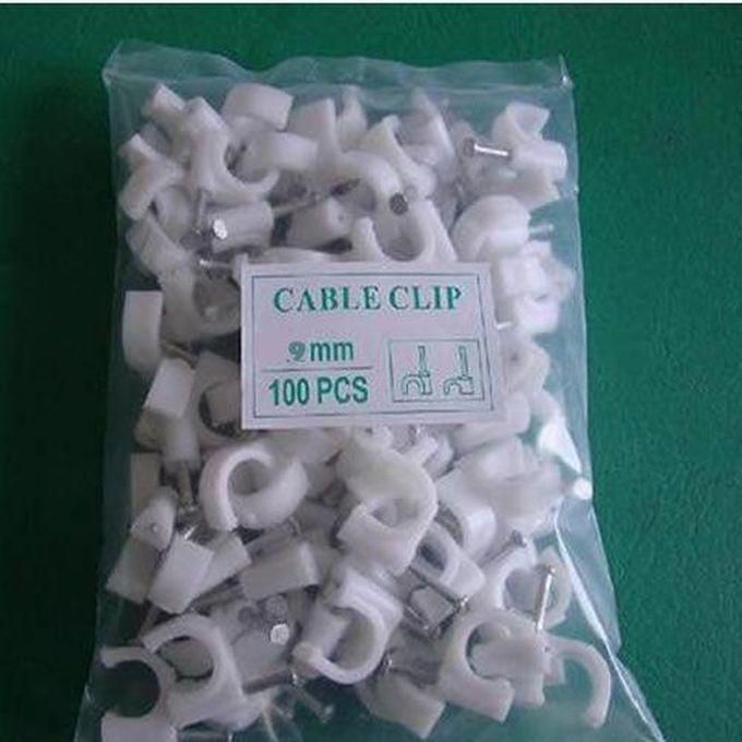 Cable Clips - 100 Pcs - 9mm