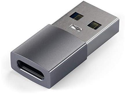 محول من النوع ايه إلى النوع سي من ساتيشي - USB-ايه ذكر إلى USB-سي انثى - متوافق مع اجهزة اي ماك وماك بوك برو وماك بوك واجهزة اللابتوب واجهزة الكمبيوتر وغيرها (رمادي فضائي)
