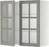 METOD خزانة حائط مع أرفف/بابين زجاجية - أبيض/Bodbyn رمادي ‎80x80 سم‏