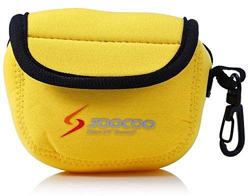 Generic SOOCOO Universal Protective Nylon Storage Bag Case Organizer Pocket Velcro Closure For General Bare Action Camera - Yellow