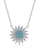 Necklace Sun Blue - Plated Gold White & Plated Rhodium