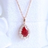 Artsy Pear Cut Ruby Stone Necklace