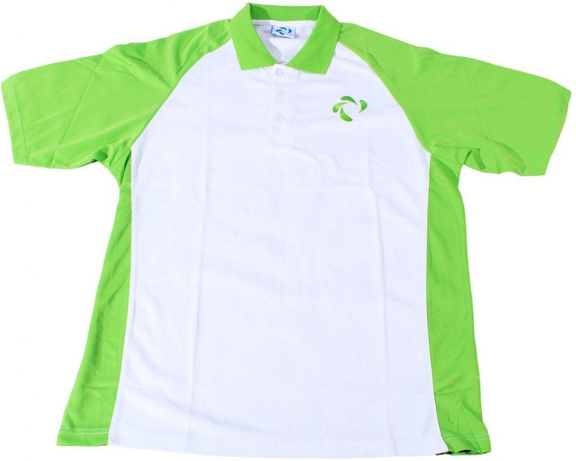 White / Green Polo Shirt For Unisex - Medium