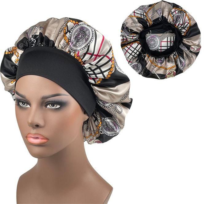 Fashion Wide Band Satin Hair Bonnet Sleeping Cap Hair Bonnet Satin Bonnet Silk Hair Cap