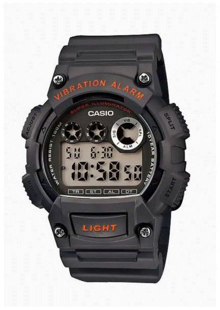 كاسيو ساعة يد للرجال رقمية مقاومة للماء لون أسود W-735H-8AVDF