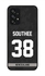 Rugged Black Edge Case for Samsung Galaxy A23 (LTE / 4G), Slim fit Soft Case Flexible thin Cover - Player Name - Tim Southee, Jersey Number- 38