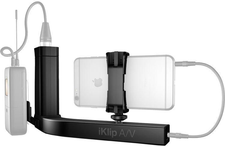IK Multimedia iKlip A/V - Smartphone Grip with Integrated Mic Preamp