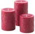 KORNIGScented block candle, set of 3, summer romance, wine red