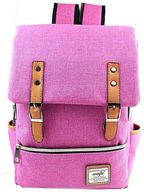 Neworldline Women Or Men Vintage Canvas Backpacks School Backpacks High Quality PK- Pink