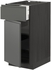 METOD / MAXIMERA Base cabinet with drawer/door - black/Voxtorp dark grey 40x60 cm