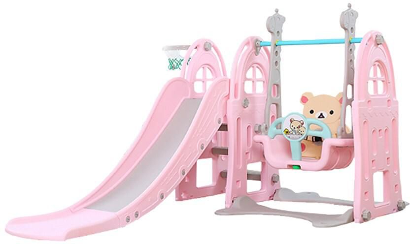 Multi-color multicombination Indoor Plastic Toys Slide And Swing Set For Kid