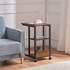 Side C Table Snack End Tables for Living Room 26.6'' Height Couch Side Table Brown