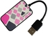 Astrum USB 2.0 4 Ports Card Reader - CR-U204S, Pink