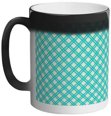 Squares Printed Colour Changing Coffee Mug Black 11ounce (VTX-474)
