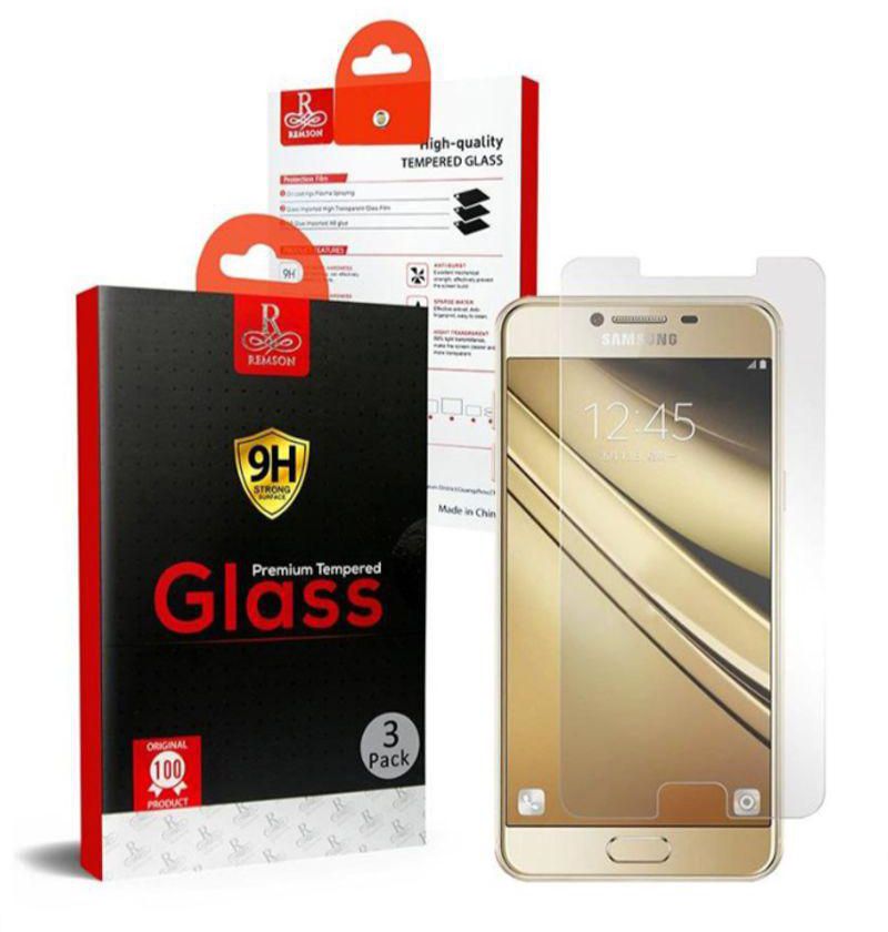 Pack Of 3 Tempered Glass Screen Protector For Samsung Galaxy C5 Clear 5.1 - 5.5 inch