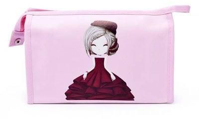 Portable Cosmetic Bag Pink/Red