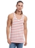 Another Influence Red & White Round Neck Tank Top For Men