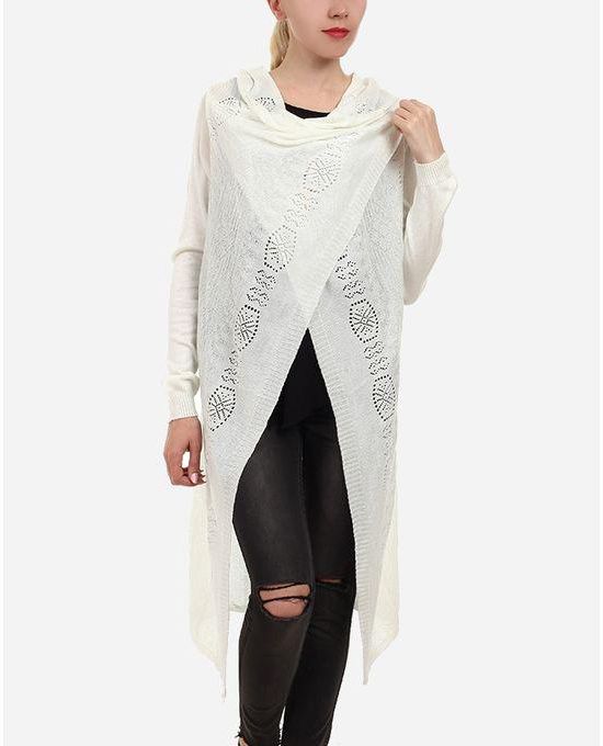Femina Knitted Full Sleeves Cardigan - Off White
