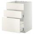 METOD / MAXIMERA خ. قاعدة لحوض+3 واجهات/2أدراج, أبيض/Voxtorp أبيض مطفي, ‎60x60 سم‏ - IKEA