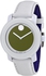 Movado - Men's Bold TR90 Green Dial White Leather Swiss -  Analog Watch, White