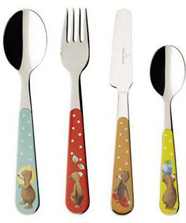 4 Piece Multicolor Children Cutlery Set