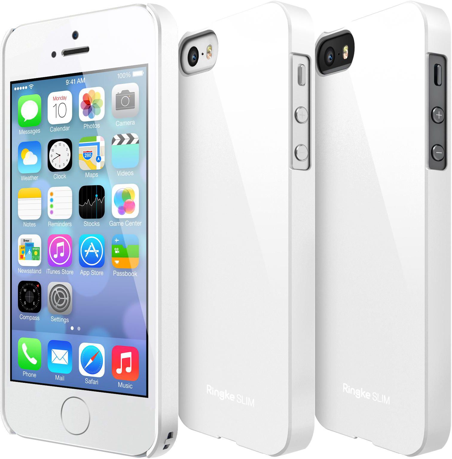 Rearth Ringke Slim Premium Dual Coated Hard Case Cover for Apple iPhone 5/5s White