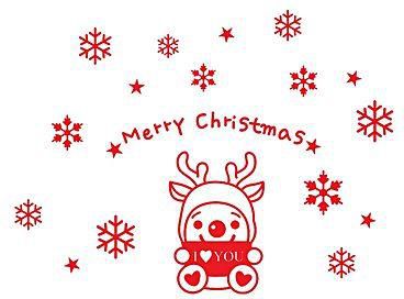 Eissely Wall Window Stickers Elk Snowflake Christmas Xmas Vinyl Art Decoration Decals