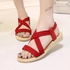 Women Flat Sandals Criss-Cross Open Toe Elastic Strap  Summer Shoes Plus Size