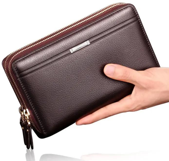 Zipper Men Clutch Bags PU Men's Leather Wallet Men Handy Bag Male Long Wallets  Man Purses Brown One size price from kilimall in Kenya - Yaoota!