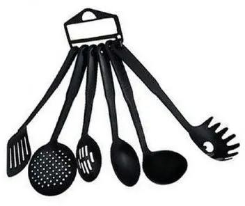 Generic 6 Piece Non-Stick Cooking Spoons Set - Black...
