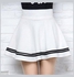 High Waist Stripes Pleated Stretchy School Mini Skirt White