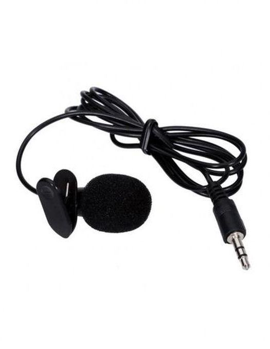 YW-001 3.5mm Mini Portable Tie Microphone Mic With Clip - Black