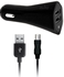 Puro Car Charger 2 Usb Port 1a With Mini Usb Cable - Black