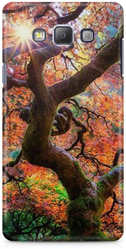 Ancient tree of life autumn winter Luxury Bumper PU Plastic Cover Straight Phone Case for Samsung Galaxy A7