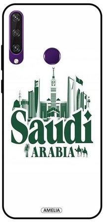 غطاء حماية واق لهاتف هواوي Y6P بطبعة فنية تحمل عبارة "Saudi Arabia"