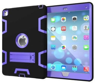 Shockproof Case Cover With Kickstand For Apple iPad Mini 4 7.9-Inch Black/Purple