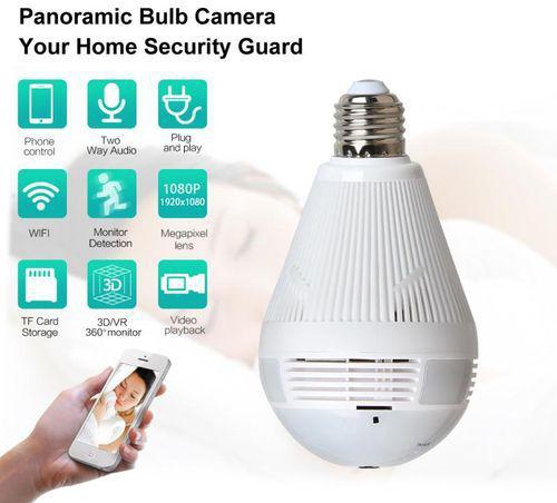Generic Nanny Camera - Wi-Fi Light Bulb - 360 Degrees