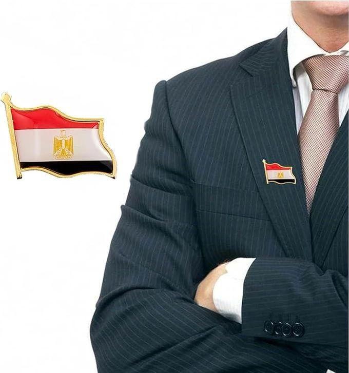A suit pin in the shape of the Egyptian flag