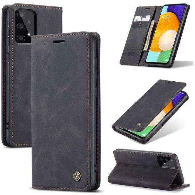 Caseme Wallet Retro Black Suede Leather Flip Case For Samsung Galaxy A53