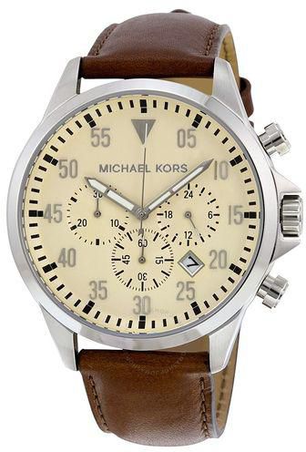 Michael Kors MK8441 Leather Watch - Brown