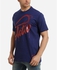 Activ Half Sleeves Printed T-Shirt - Navy Blue