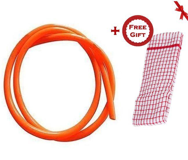 Gas Delivery Hose Pipe - 2M - Orange (+ Free Gift Hand Towel).