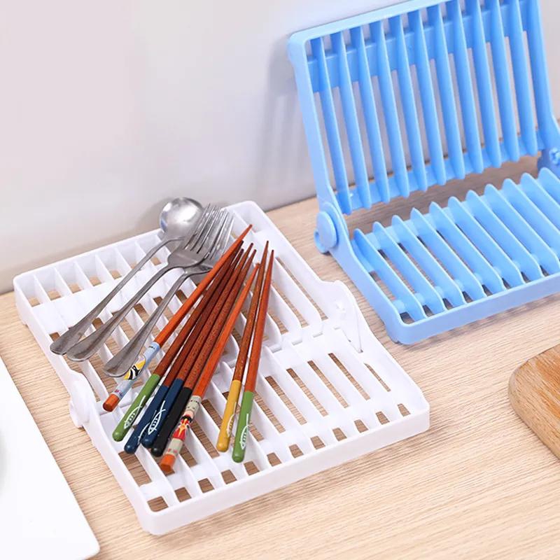 Kitchen Foldable Dish Rack Stand Holder Bowl Plate Organizer Tray Drainer Shelf Cleaning Dryer Drainer Storage