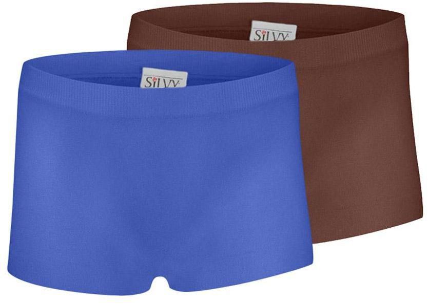 Silvy Set Of 2 Casual Shorts For Girls - Blue Brown, 12 - 14 Years