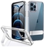 جراب لهاتف iPhone 12 Pro Max مقاس 6.7 بوصات مع حامل يدعم الشحن اللاسلكي غطاء هاتف ممتص للصدمات نحيف ومقاوم للصدمات بمسند معدني ثلاثي الاتجاهات