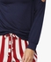 Navy and Red Cold Shoulder Pyjama Set