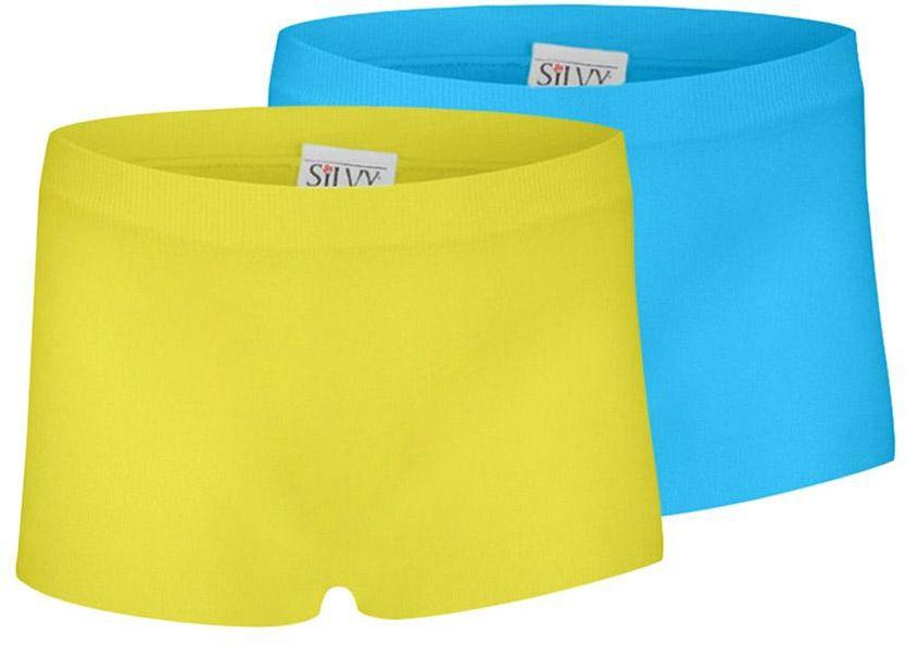 Silvy Set Of 2 Casual Shorts For Girls - Yellow Light Blue, 10 - 12 Years