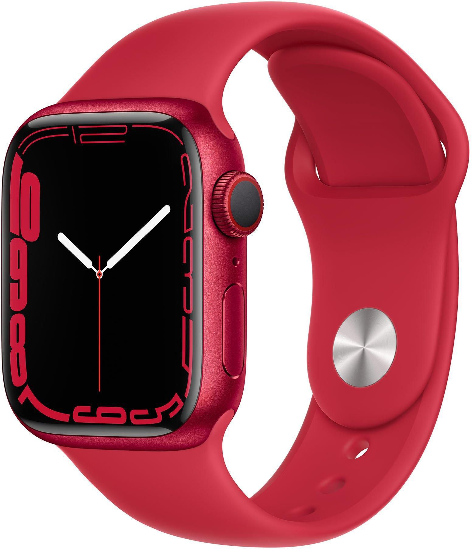 Apple Watch Series 7 GPS + Cellular, 41mm (PRODUCT)RED Aluminium Case with (PRODUCT)RED Sport Band