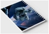 دفتر ملاحظات بسلك حلزوني مكون من 60 ورقة بتصميم رائد فضاء 2 مناسب للمدرسة أو تدوين ملاحظات العمل أزرق/ أبيض