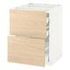 METOD / MAXIMERA Base cab f hob/2 fronts/3 drawers, white/Bodbyn grey, 60x60 cm - IKEA
